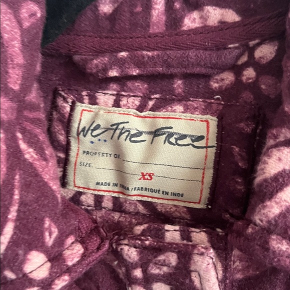 Free People We The Free Calico Flannel Shirt Size XS NWT - Picture 7 of 11